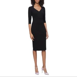 NEW Calvin Klein Black 3/4 Sleeve V Neck Sheath Dress Plus Size 22W